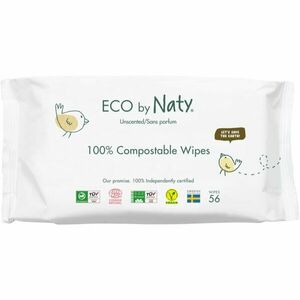 ECO by Naty Unscented 100 % Compostable Wipes vlhčené ubrousky pro děti 56 ks obraz