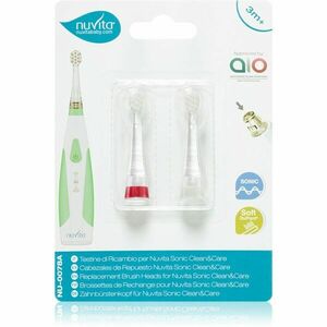 Nuvita Sonic Clean&Care Replacement Brush Heads náhradní hlavice pro sonický bateriový zubní kartáček pro miminka Sonic Clean&Care Small Red/White 3 m obraz
