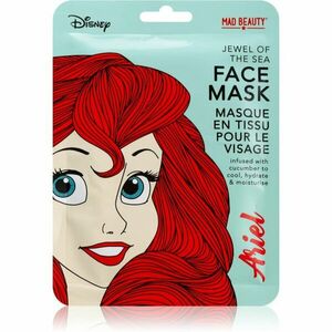 Mad Beauty Disney Princess Ariel hydratační plátýnková maska s výtažky z okurky 25 ml obraz