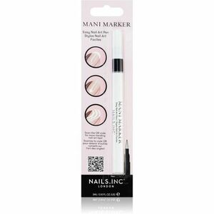 Nails Inc. Mani Marker zdobicí lak na nehty v aplikačním peru odstín White 3 ml obraz