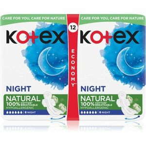 Kotex Natural Night vložky 12 ks obraz