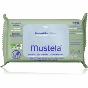 Mustela Compostable at Home Cleansing Wipes čisticí ubrousky pro děti od narození 60 ks obraz