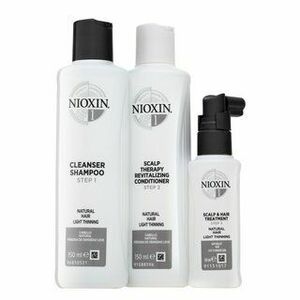 Nioxin System 1 Trial Kit sada pro chemicky ošetřené vlasy 150 ml + 150 ml + 50 ml obraz