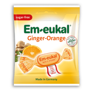 EM-EUKAL pastilky zázvor-pomeranč s s vitamíny bez cukru 50 g obraz