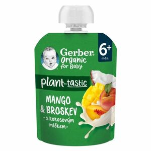 GERBER Kapsička mango broskev s kokosovým mlékem BIO 80g 6m+ obraz