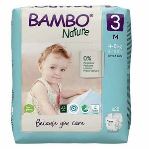 BAMBO Nature 3 Dětské plenkové kalhotky 4-8 kg 28 ks obraz
