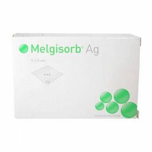 Krytí Melgisorb Ag 5x5cm absorpční alginát.sterilní 10ks obraz