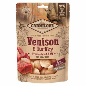 CARNILOVE Raw Freeze-Dried Snacks Venison&Turkey pamlsky pro psy 60 g obraz