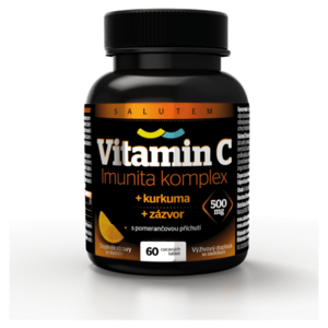 SALUTEM Vitamin C 500mg Imunita kurkuma + zázvor 60 cucavých tablet obraz