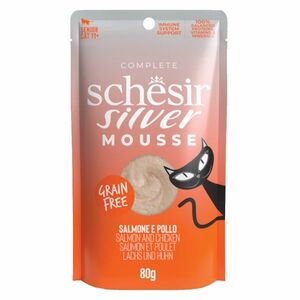 SCHESIR Senior Lifestage Mousse kapsička pro kočky losos a kuře 80 g obraz