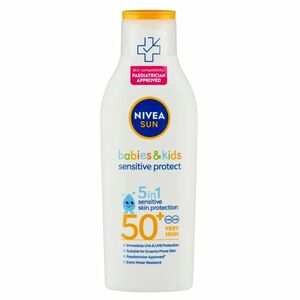 NIVEA Sun Dětské mléko na opalování Sensitive OF 50+ 200 ml obraz