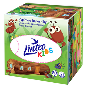 LINTEO Kids Papírové kapesníky 2-vrstvé BOX 80 ks obraz