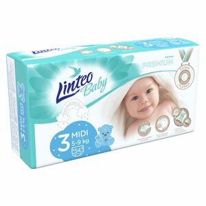 LINTEO Baby Premium Dětské plenky MIDI 5-9kg 54 ks obraz