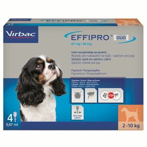 EFFIPRO DUO 67/20 mg spot-on pro psy S (2-10 kg) 0, 67 ml 4 pipety obraz