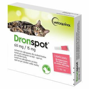 DRONSPOT 60 mg/15 mg spot-on pro střední kočky 2x0, 75 ml obraz