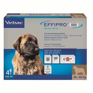 EFFIPRO DUO 402/120 mg spot-on pro psy XL (40-60 kg) 4, 02 ml 4 pipety obraz