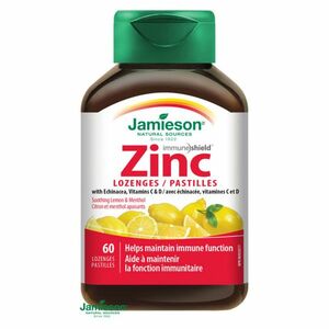 JAMIESON Zinek vitamin C+D3 příchuť citron a máta 60 pastilek obraz