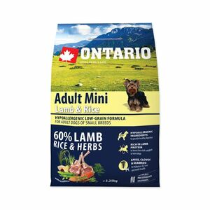 Ontario Adult Mini Lamb&Rice granule 2, 25 kg obraz