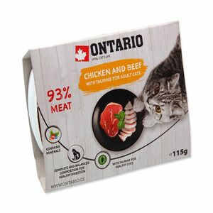 Ontario Kuřecí s hovězím a taurinem vanička 115 g obraz