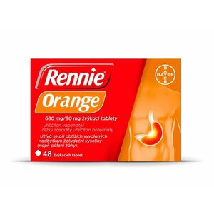 Rennie Orange 680 mg/80 mg 48 žvýkacích tablet obraz