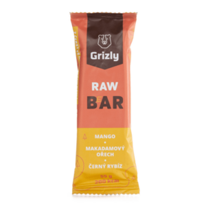 Grizly Raw bar mango, makadam, černý rybíz tyčinka 55 g obraz