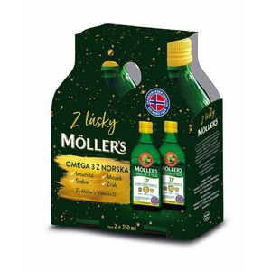 Mollers Omega 3 D+ dárkové balení 2x250 ml obraz