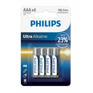 Philips Ultra Alkaline AAA LR03E4B/10 baterie 4 ks obraz
