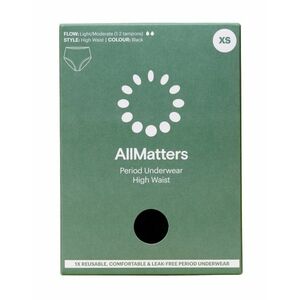 AllMatters Menstruační kalhotky s vysokým pasem vel. XS 1 ks černé obraz