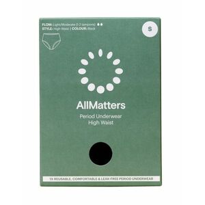 AllMatters Menstruační kalhotky s vysokým pasem vel. S 1 ks černé obraz