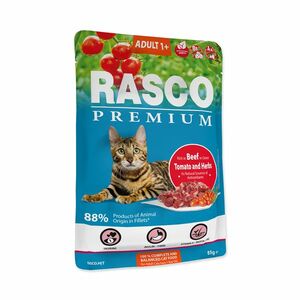 Rasco Premium Adult hovězí s rajčaty a bylinkami kapsička 85 g obraz