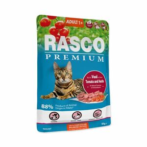 Rasco Premium Adult telecí s rajčaty a bylinkami kapsička 85 g obraz