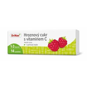Dr. Max Hroznový cukr s vitaminem C malina 14 pastilek obraz
