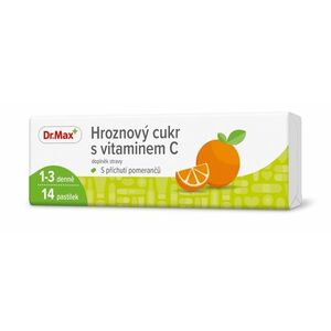 Dr. Max Hroznový cukr s vitaminem C pomeranč 14 pastilek obraz