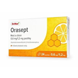 Dr. Max Orasept med a citron 0, 6 mg/1, 2 mg 24 pastilek obraz