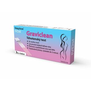 Singclean Graviclean HCG 10mlU/ml těhotenský test 3 ks obraz
