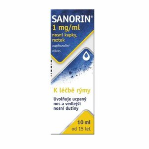 Sanorin 1 mg/ml nosní kapky, roztok 10 ml obraz