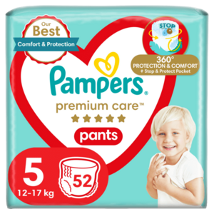 Pampers Premium Care Pants Plenkové kalhotky vel. 5, 12-17 kg, 52 ks obraz