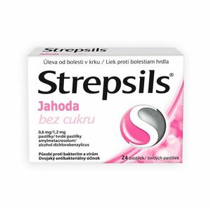 Strepsils Jahoda bez cukru 0.6 mg/1.2 mg 24 pastilek obraz