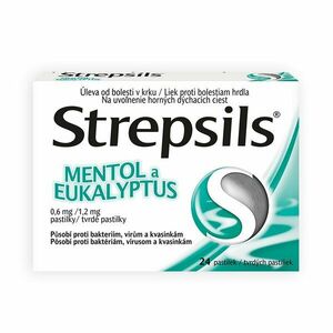 Strepsils Mentol a eukalyptus 0.6mg/1.2mg 24 pastilek obraz