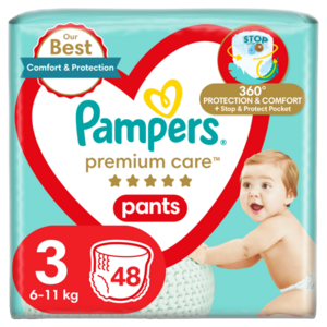 PAMPERS Premium Care Pants Plenkové kalhotky vel. 3, 6-11 kg, 48 ks obraz