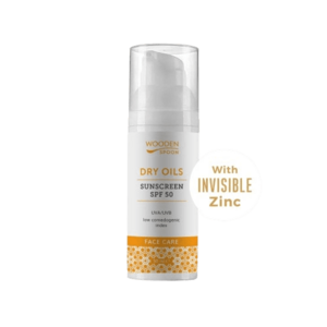 Woodenspoon Opalovací krém na obličej-nízký komedogenní index Dry Oils SPF 50, 50 ml obraz