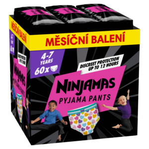 NINJAMAS Pyjama Pants Srdíčka, měsíční balení 60 ks obraz