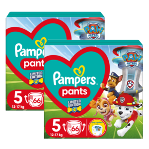 PAMPERS Active Baby Pants Paw Patrol Kalhotkové plenky vel. 5, 12-17 kg, 2 x 66 ks obraz