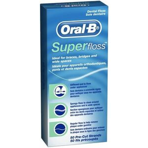 ORAL-B Denterosolventní měkká nit SuperFloss - nastříhané pásky 50 ks obraz