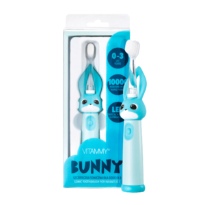 Vitammy Bunny Sonický zubní kartáček pro děti s LED světlem a nanovlákny, 0-3 roky, blankyt obraz