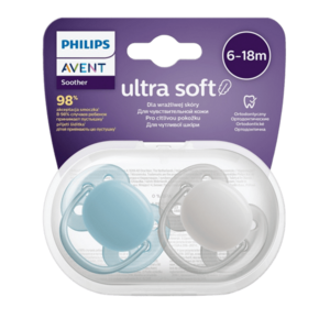 Philips Avent šidítko Ultrasoft Premium neutral 6-18m chlapec 2 ks obraz