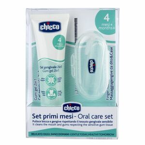 Chicco Set zubní uklidňující gel a kartáček na prst s pouzdrem 4+m obraz