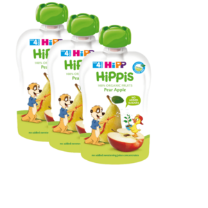 HiPP BIO Hippis 100% ovoce Hruška-Jablko 3 x 100 g obraz