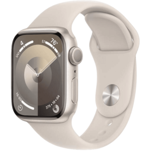 Apple Watch Series 9 GPS 41mm Starlight Aluminium Case with Starlight Sport Band - S/M obraz