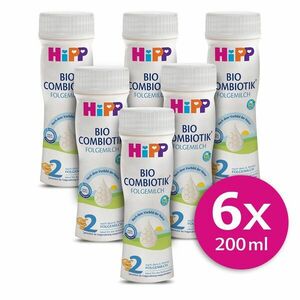 Hipp 2 BIO Combiotik Pokračovací mléčná kojenecká výživa 6x200 ml obraz